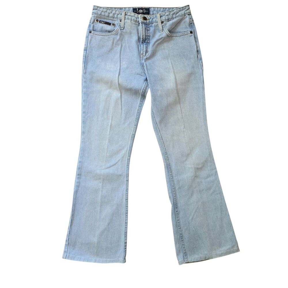 VTG LEI Low Rise Bootcut Flare Jeans Light Wash Denim Womens Size 11 Y2K 30x29.5